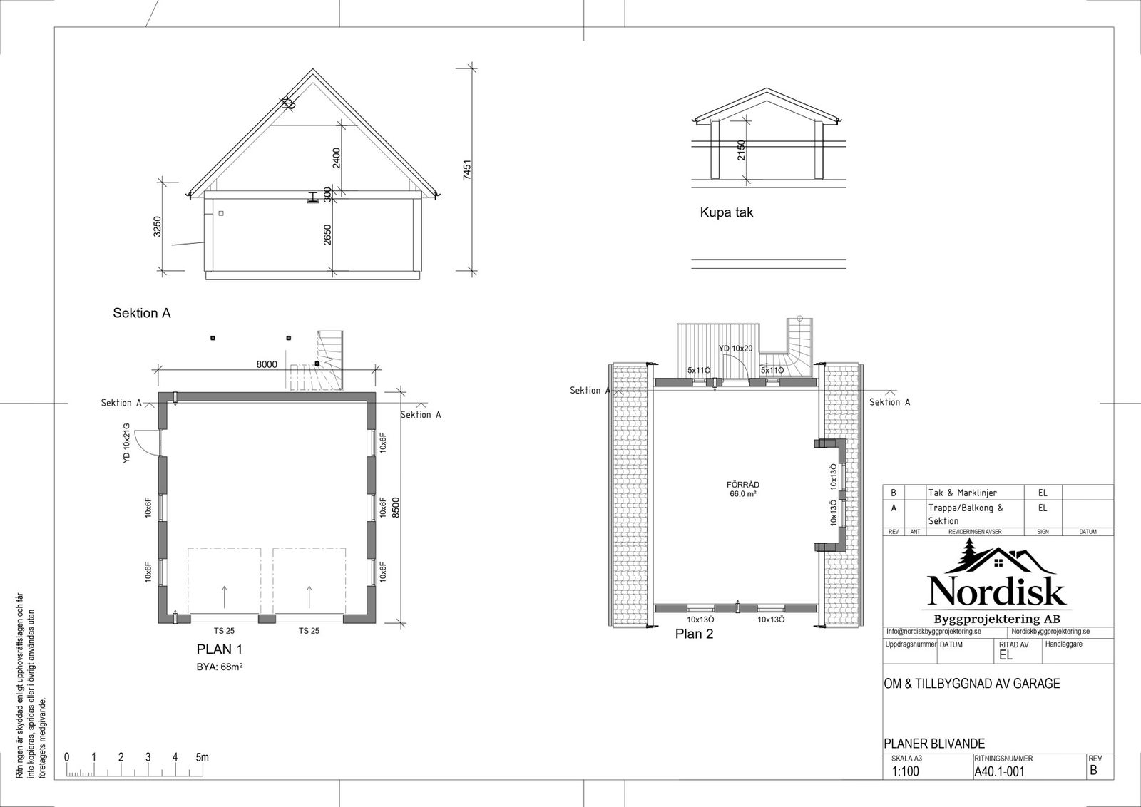 Planritning för garage